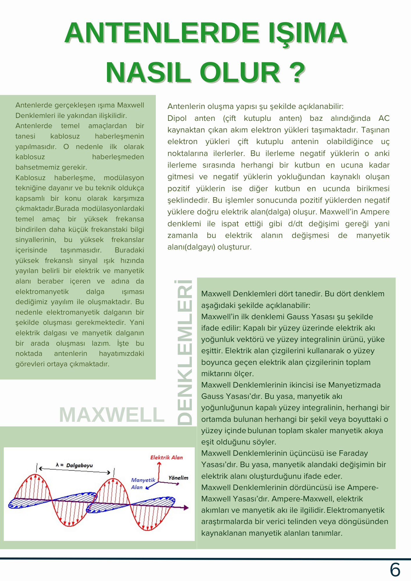 ANTENLER ve ÇALIŞMA PRENSİPLERİ